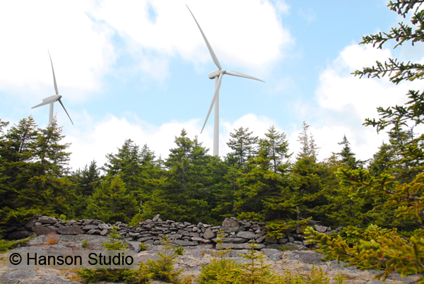 Lempster, NH - Wind Turbine and Stone Wall